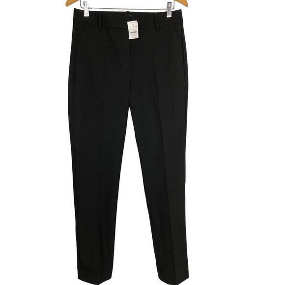 J. Crew Factory Trouser Pants Slim Fit Tapered Leg Full Length Black NWT Size 8 - Picture 3 of 10